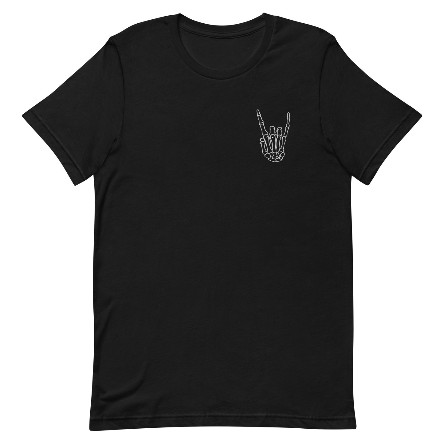 Rock On Skeleton Embroidered T-Shirt Unisex