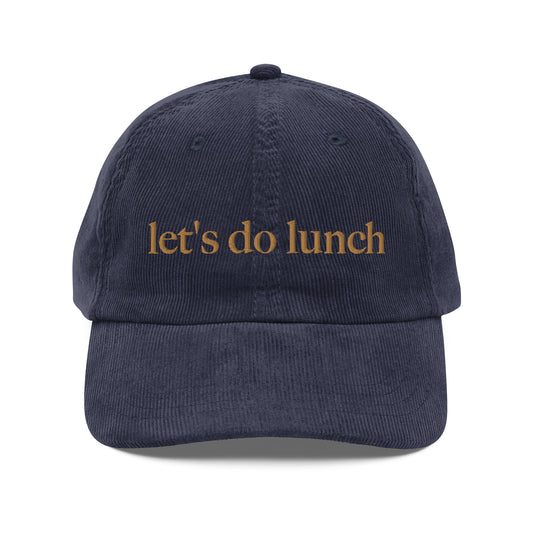 Let's Do Lunch Vintage corduroy cap